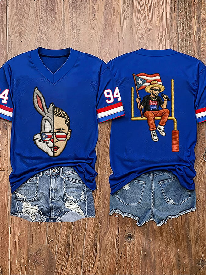 Bad Bunny Concert Merch Benito Bowl 94 V-Neck Shirt Bad Bunny Clothes Gift Ideas