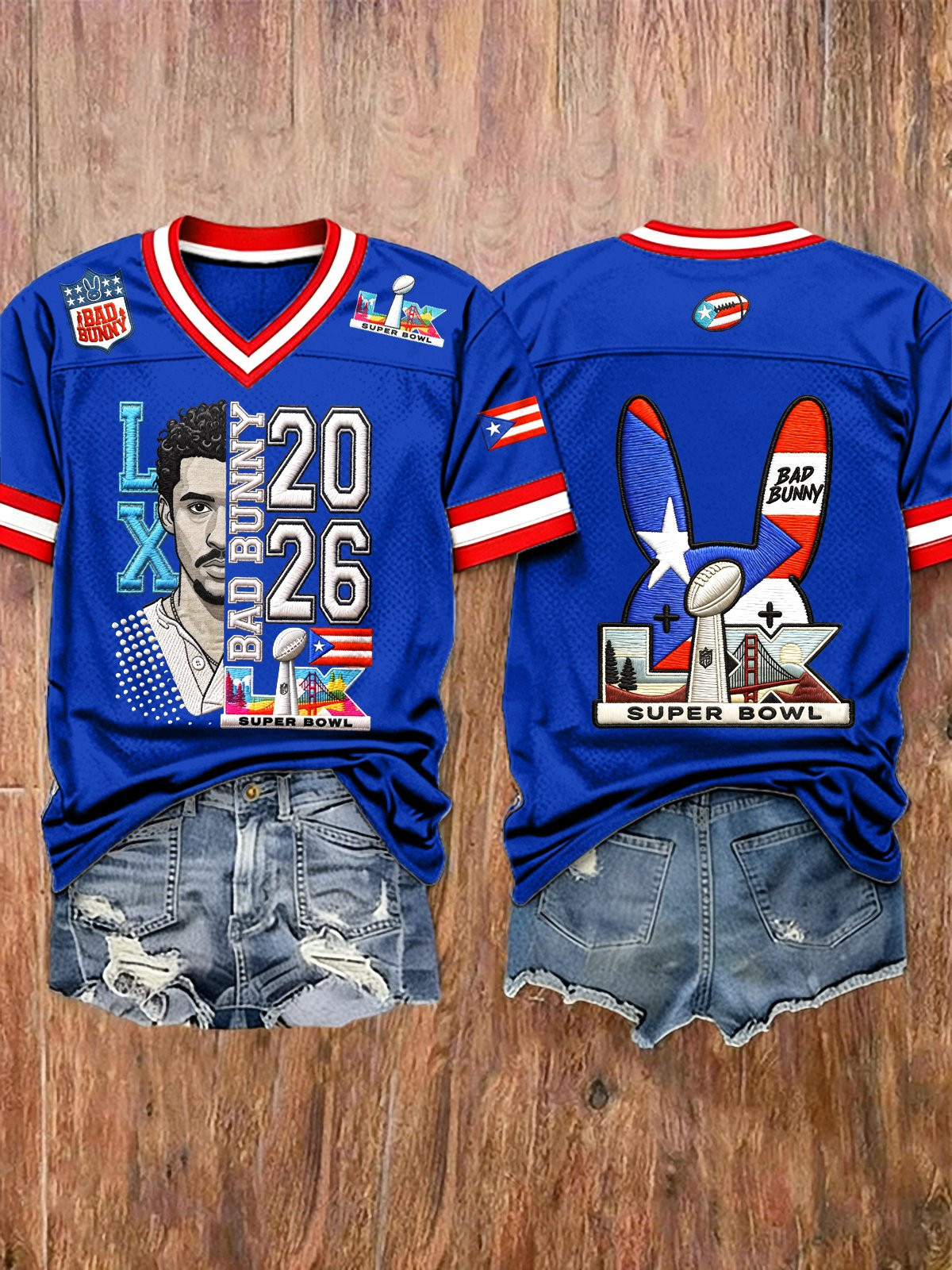 Bad Bunny Concert Merch Benito Bowl LX 2026 V-Neck Shirt Football Gifts For Friends