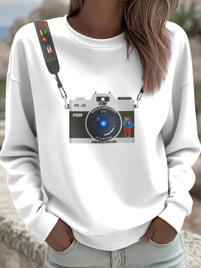 Bad Bunny Concert Merch Camera Graphic Sweatshirt Bad Bunny Clothing Line Gift Ideas