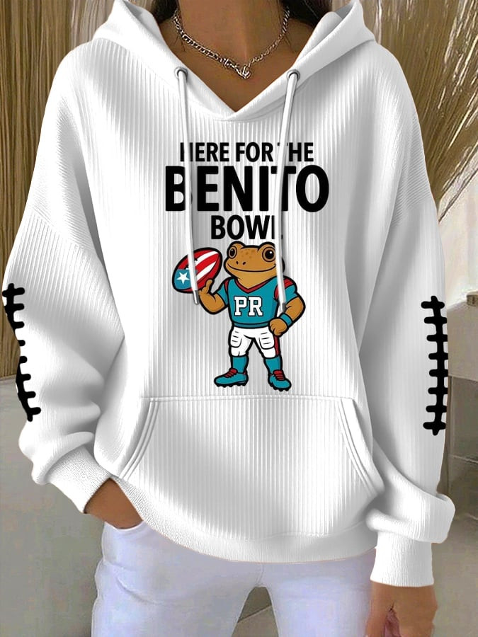 Bad Bunny Concert Merch Here For The Benito Bowl Hoodie Frog Apparel Gifts For Her