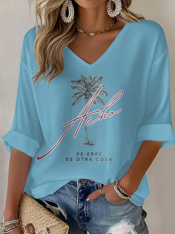 Bad Bunny Concert Merchandise V-Neck Long Sleeve Acho Pe Erre Es Otra Cosa Bad Bunny Clothing