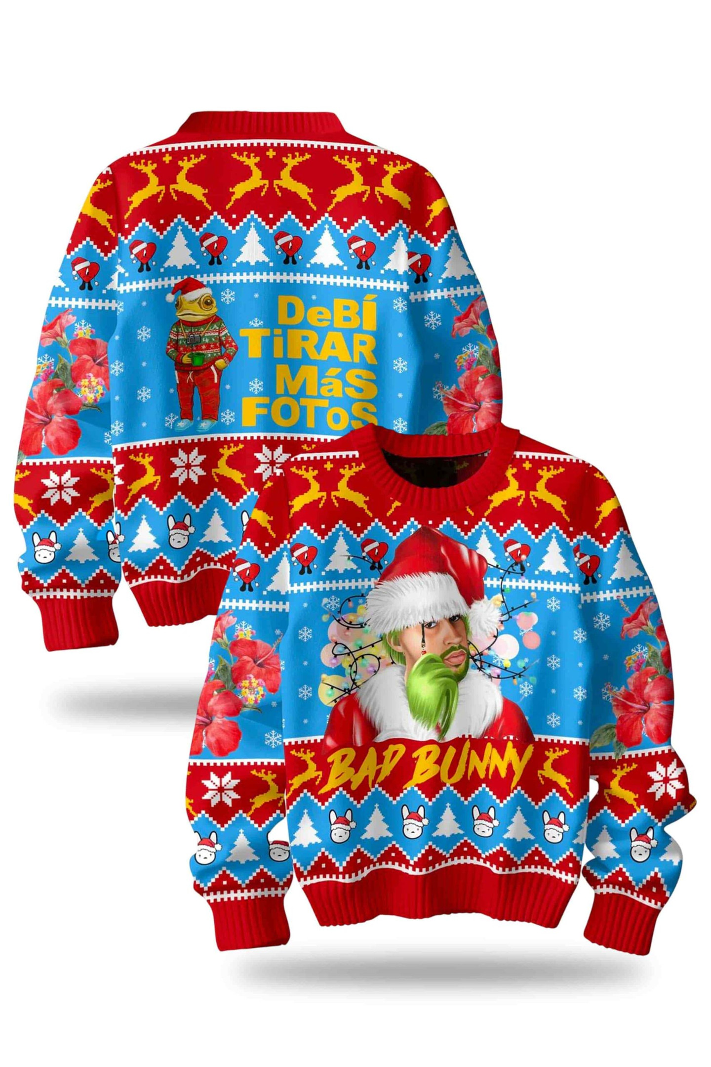 Bad Bunny Debi Tirar Mas Fotos Christmas Ugly Sweater Gifts For BFF