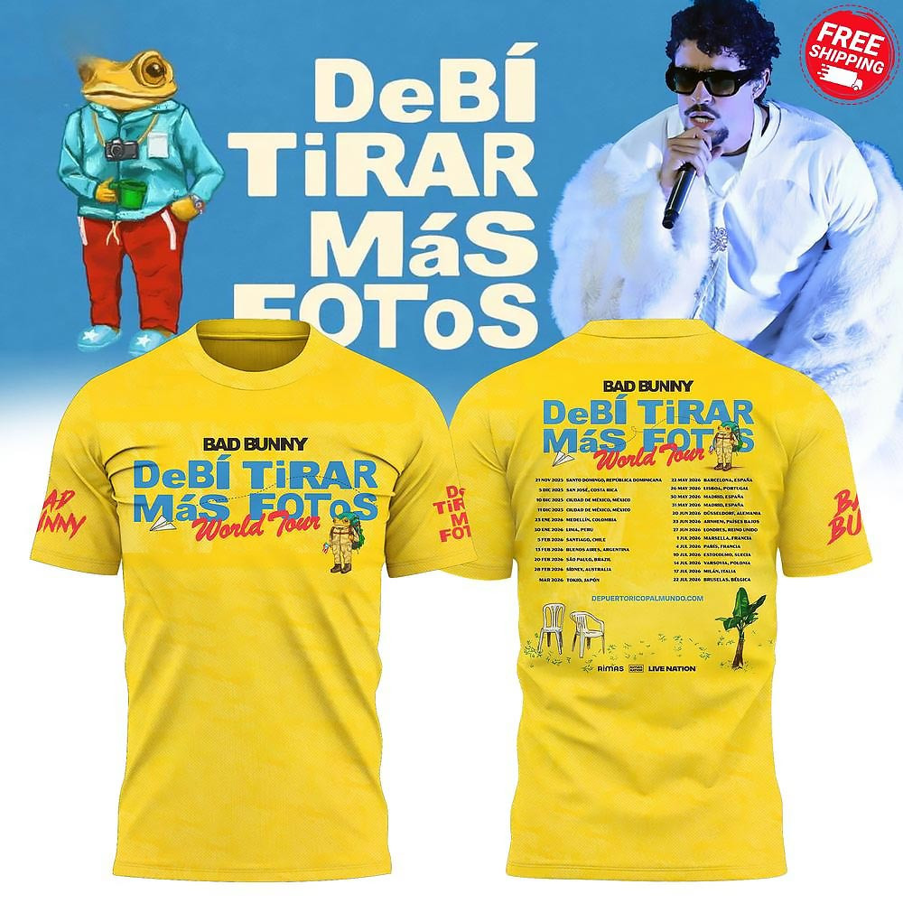 Bad Bunny Debi Tirar Mas Fotos World Tour 2026 Special T-Shirt Music Lover Gifts For Him