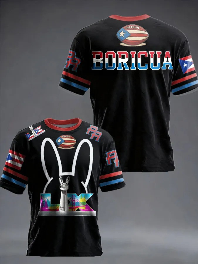 Bad Bunny Football Music Lover T-Shirt Unisex Super Bowl Fan Gear Best Gift