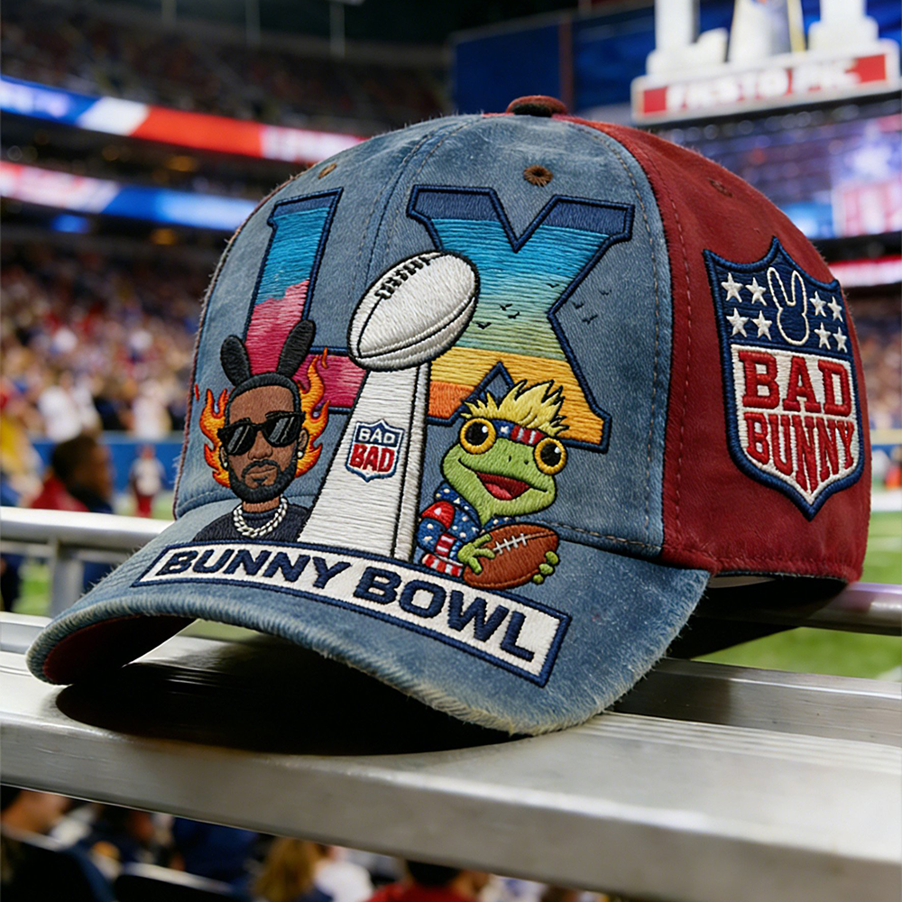 Bad Bunny Frog Hat Bad Bunny Super Bowl LX Baseball Cap Football Lover Gifts