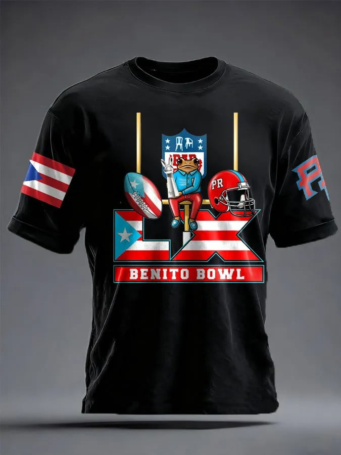 Bad Bunny Frog Merch Benito Bowl LX T-Shirt Gift Ideas For Football Lovers