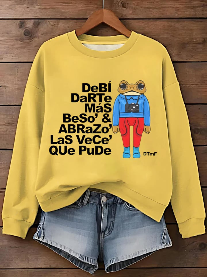 Bad Bunny Frog Merch Debi&Acirc;&shy; Tirar Mas Fotos Sweatshirt Good Gifts For Bad Bunny Fans