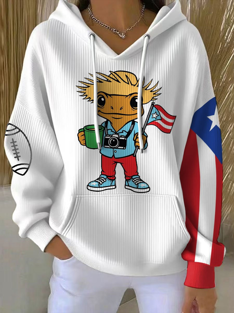 Bad Bunny Frog Merch Puerto Rico Flag Hoodie Gift Ideas For Football Players