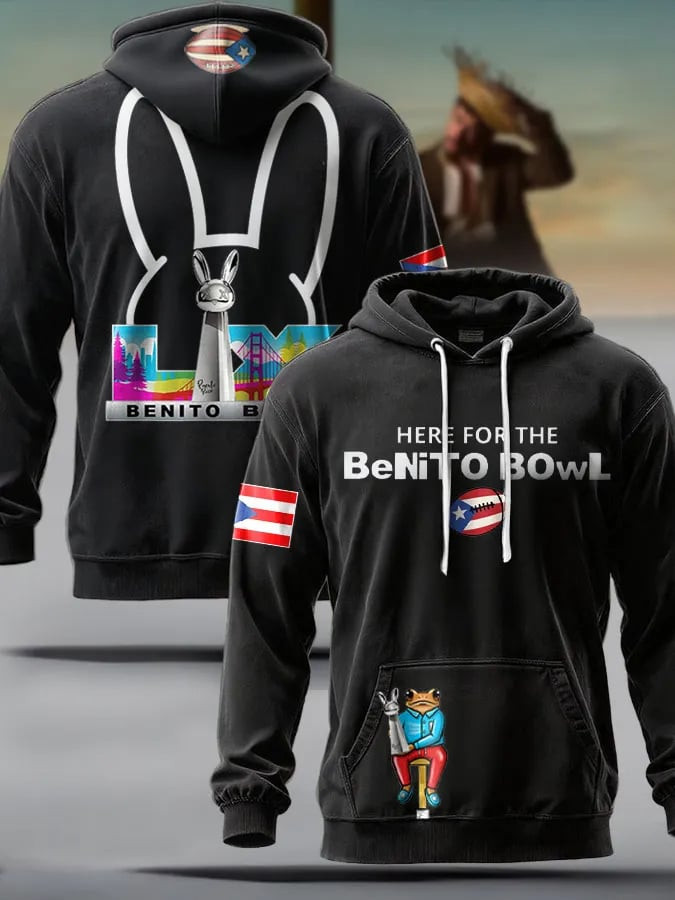 Bad Bunny Halftime Show Merch Here For The Benito Bowl Hoodie Football Gifts For Father