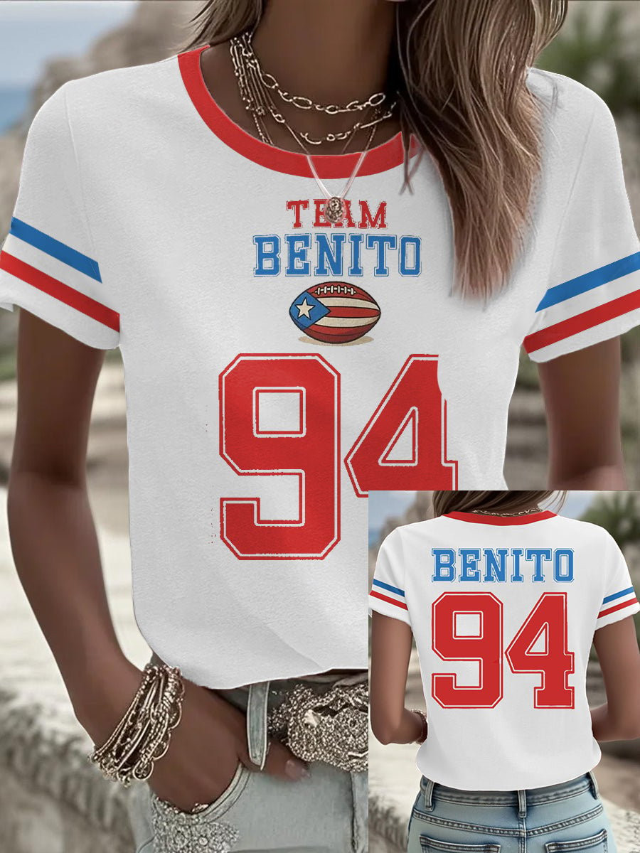 Bad Bunny Halftime Show Merch Team Benito 94 T-Shirt Football Themed Gifts For Fans