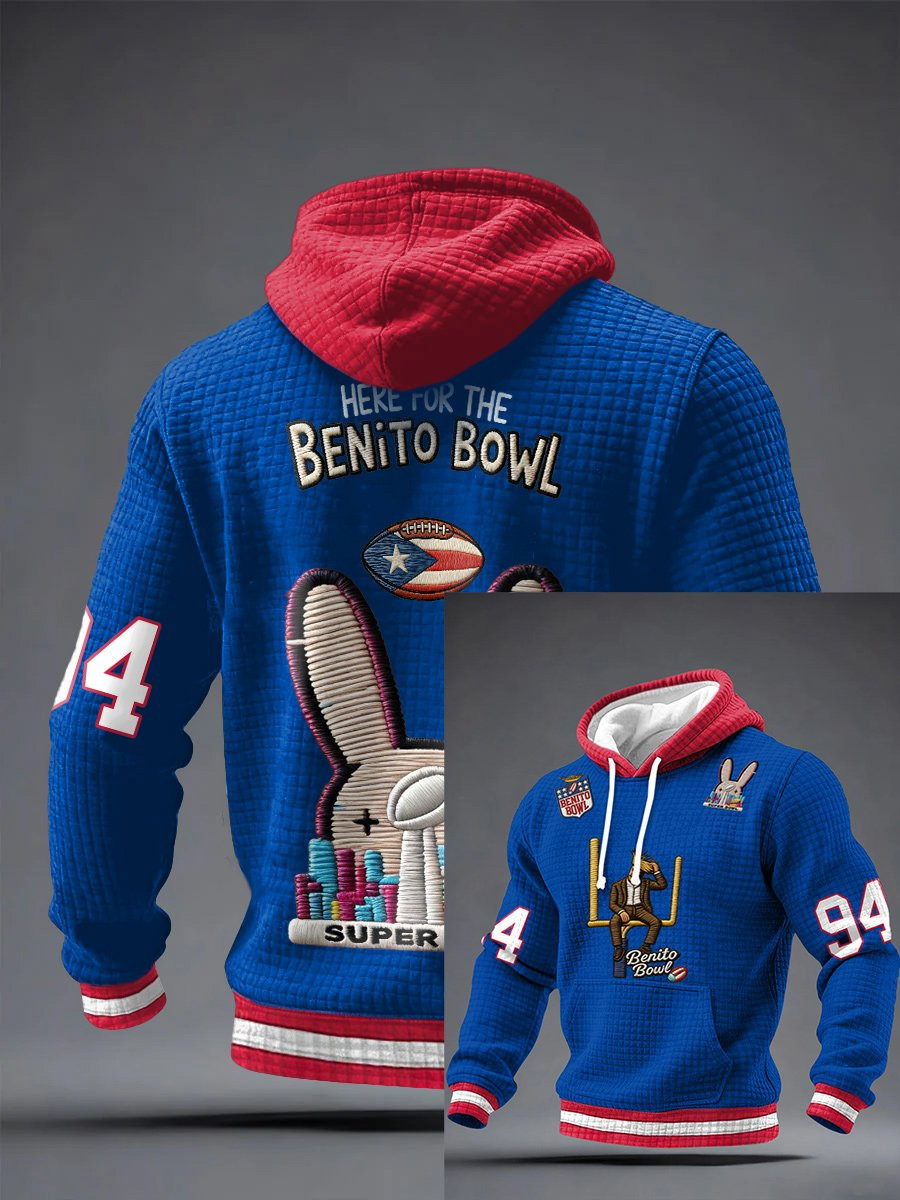 Bad Bunny Here For The Benito Bowl Hoodie Super Bowl LX Hooded Sweatshirt