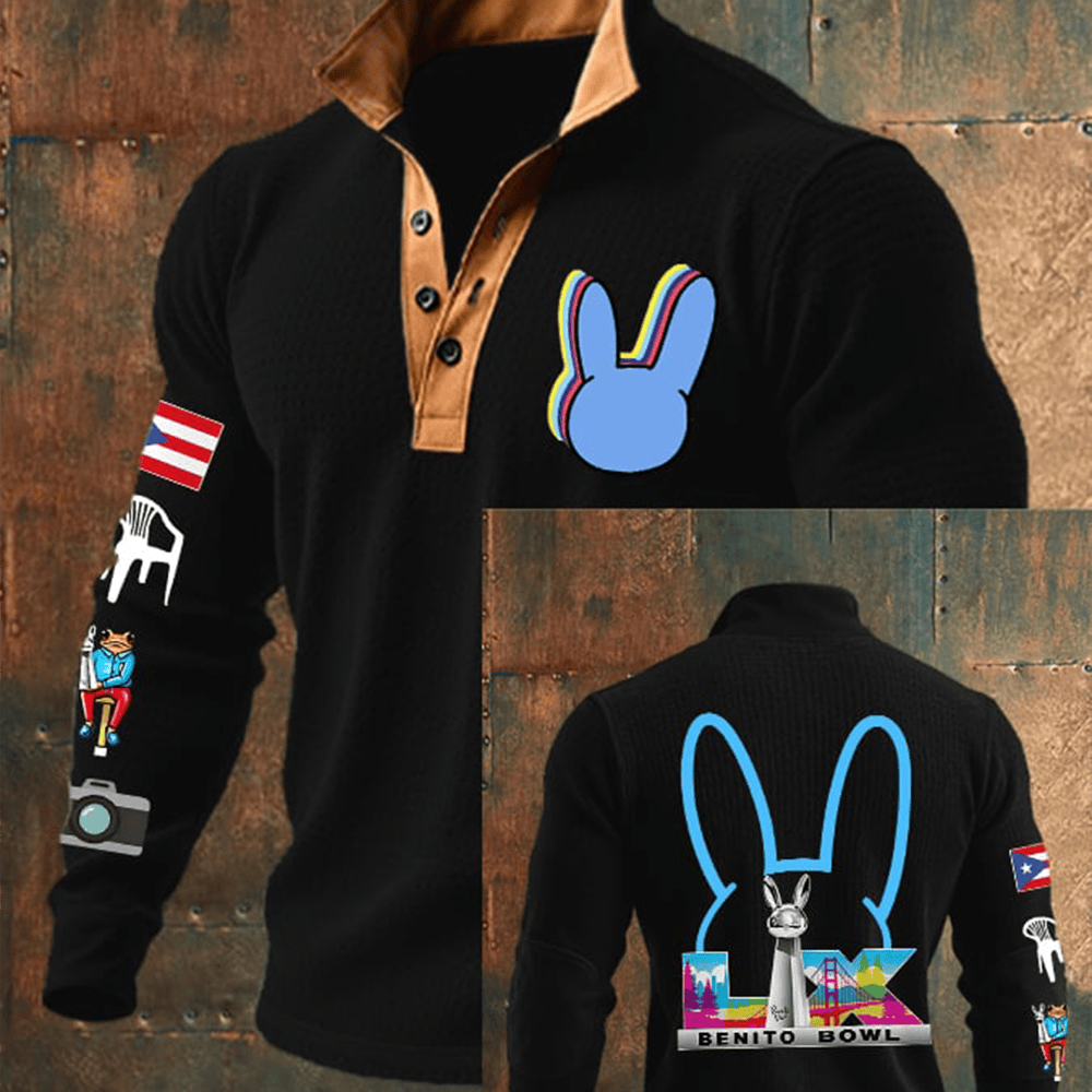 Bad Bunny LX Polo Long Sleeve Shirt Bad Bunny Halftime Show Apparel Unique Fan Gear