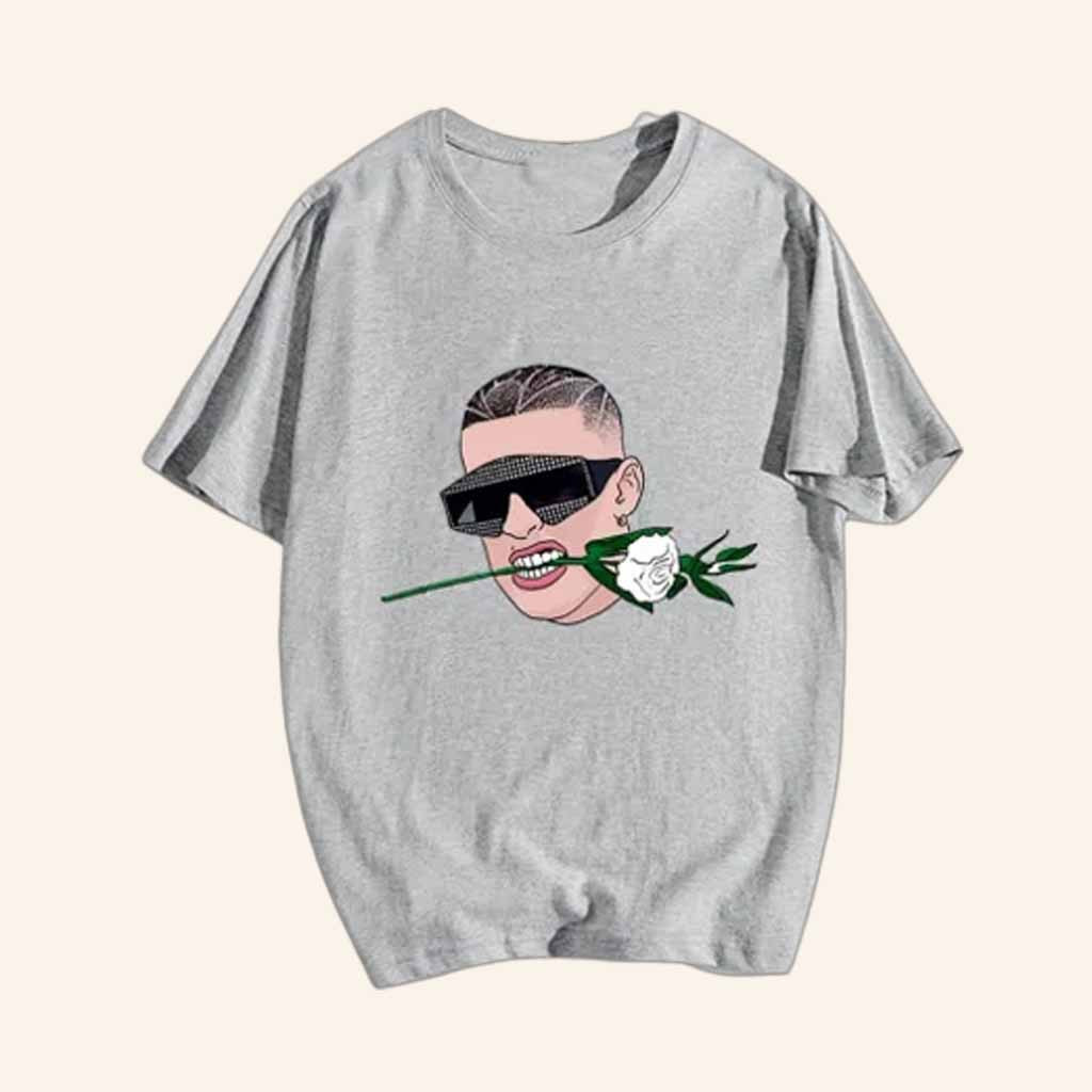 Bad Bunny Merch Bad Bunny Flower T-Shirt Christmas Gifts For Her Bad Bunny Merch Bad Bunny Flower T-Shirt Christmas Gifts For Her