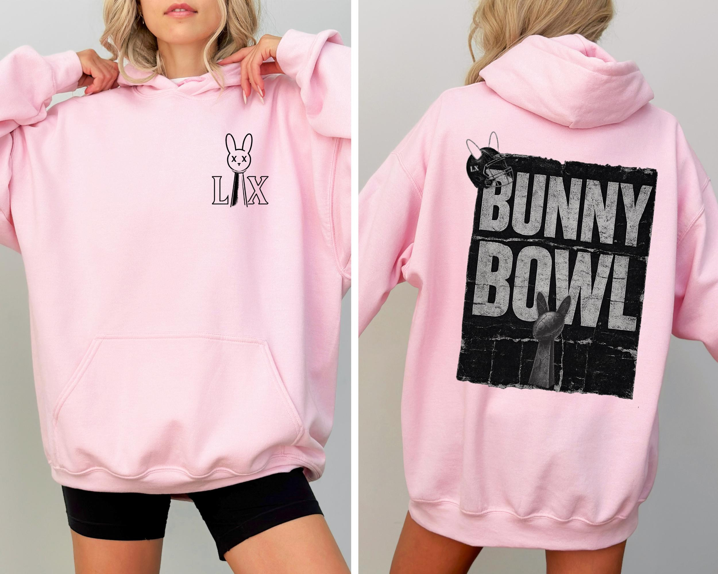 Bad Bunny Merch Benito Bowl LX Hoodie Benito Bowl Hooded Sweatshirt Gifts For Her