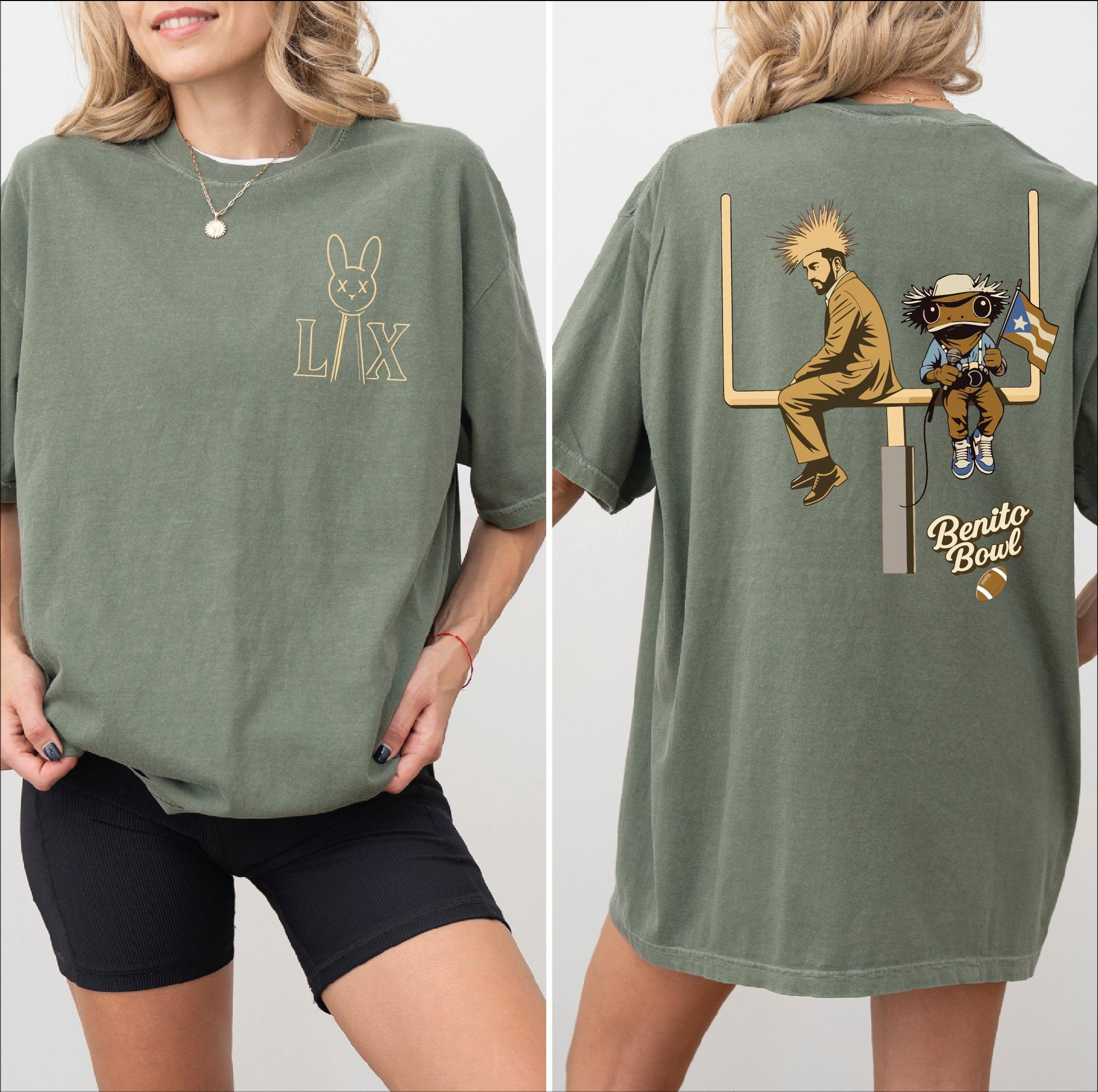 Bad Bunny Merch Benito Bowl LX Shirt Bad Bunny Super Bowl Performance Tee Gifts For Her