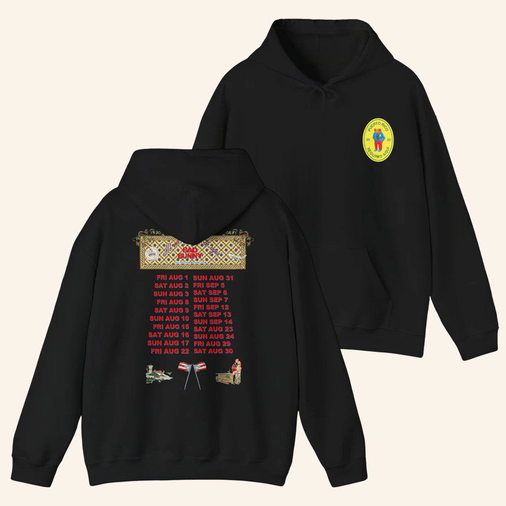 Bad Bunny Merch Black Green Concho Tour Dates Hoodie DTMF Merch Christmas Gift Ideas Bad Bunny Merch Black Green Concho Tour Dates Hoodie DTMF Merch Christmas Gift Ideas