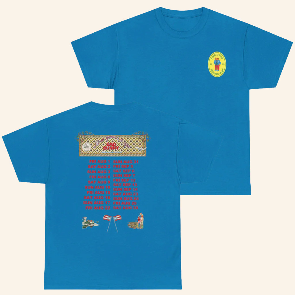 Bad Bunny Merch Blue Concho Tour Dates T-Shirt DTMF Merch Christmas Gifts For Men Bad Bunny Merch Blue Concho Tour Dates T-Shirt DTMF Merch Christmas Gifts For Men