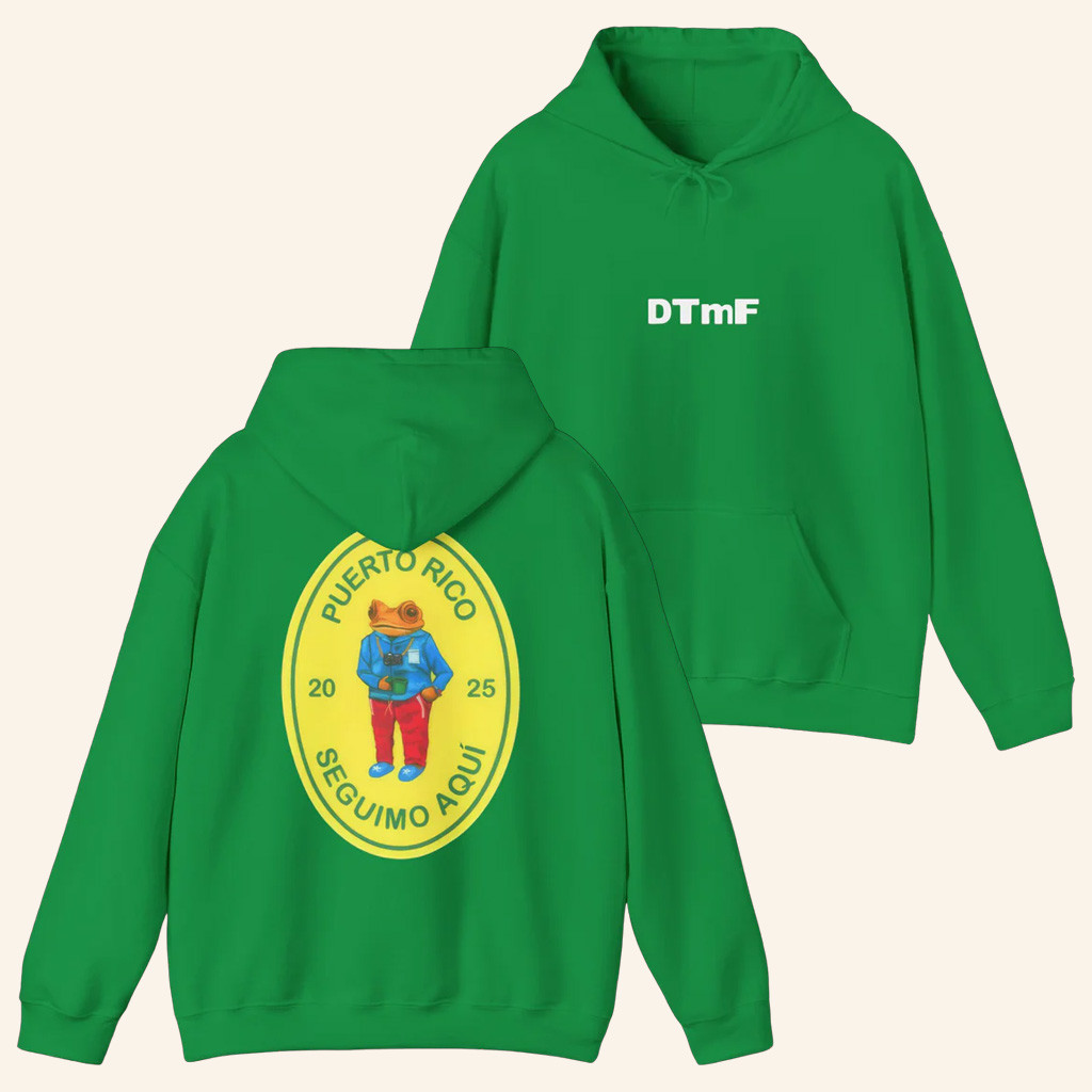 Bad Bunny Merch Green Concho Hoodie DTMF Merch Christmas Gifts For Him Bad Bunny Merch Green Concho Hoodie DTMF Merch Christmas Gifts For Him