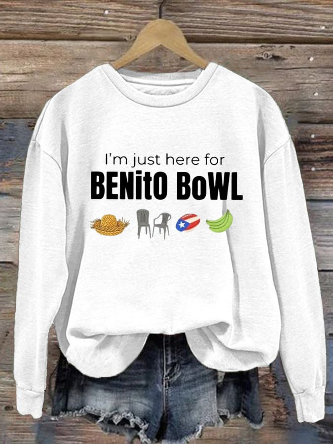 Bad Bunny Merch I'm Just Here For Benito Bowl Sweatshirt Best Gifts For Football Fans