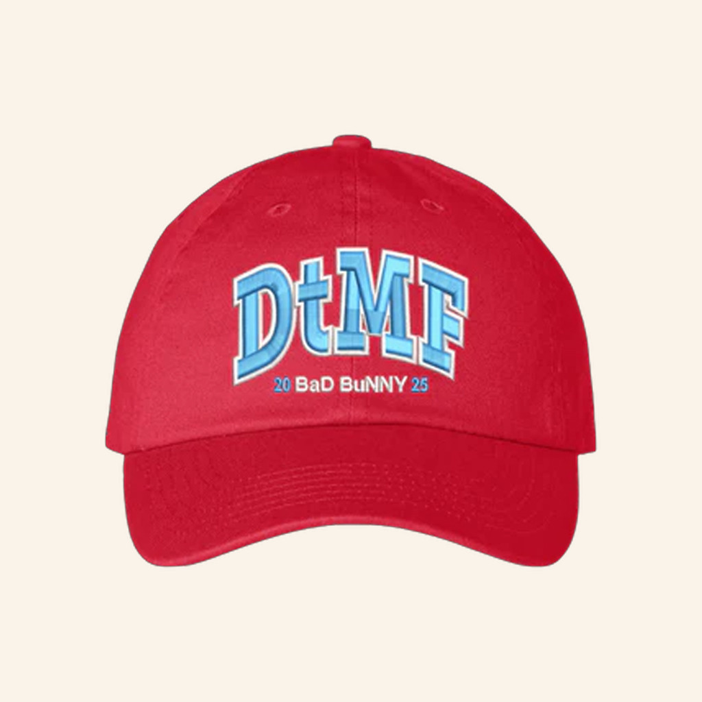 Bad Bunny Merch Puerto Rico Red Embroidered Hat DTMF Merch Christmas Presents For Him Bad Bunny Merch Puerto Rico Red Embroidered Hat DTMF Merch Christmas Presents For Him