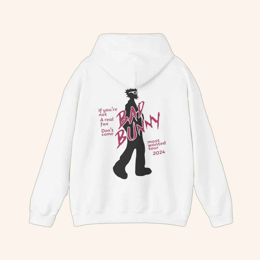 Bad Bunny Merch Signature Real Fan Hoodie White Christmas Presents For Boyfriend