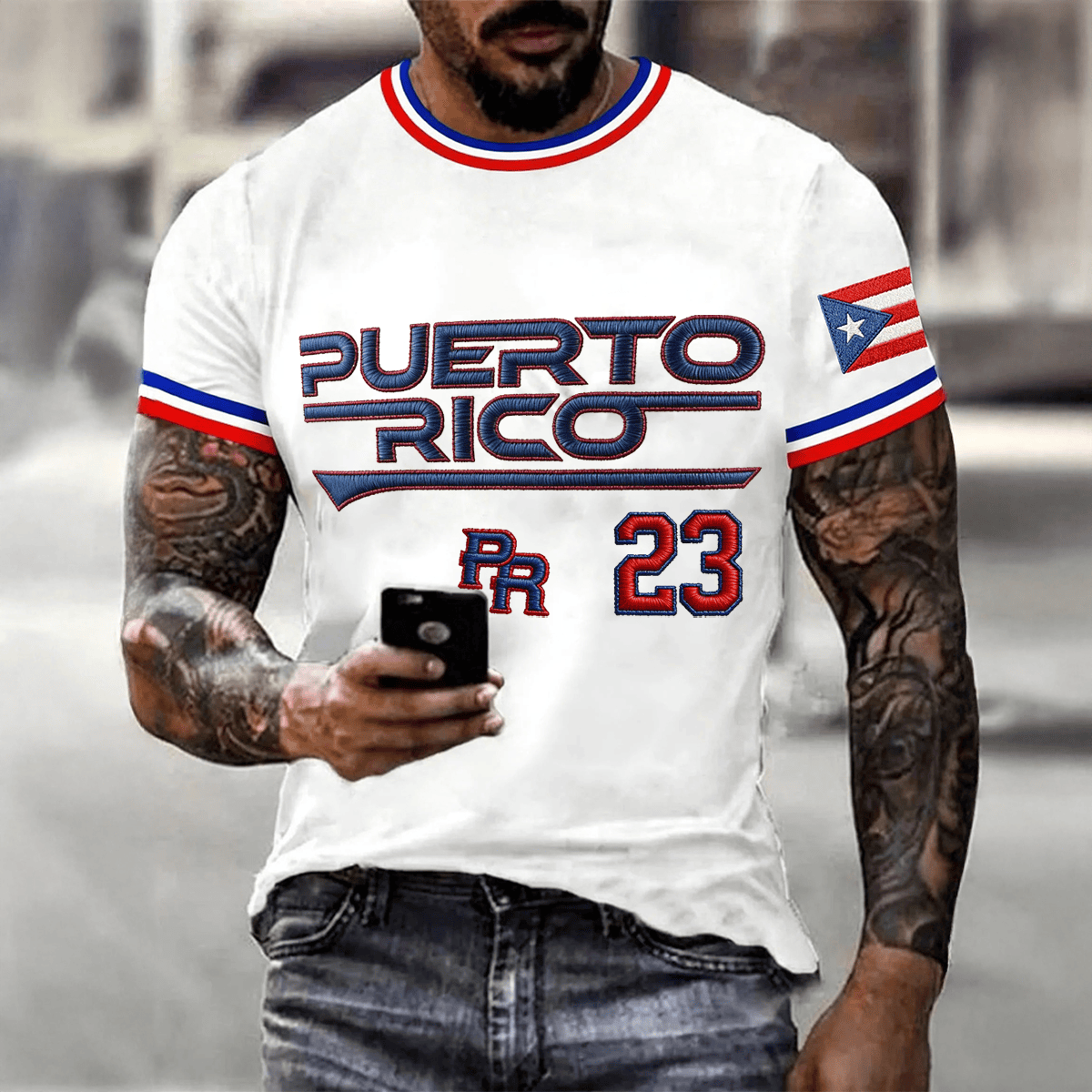 Bad Bunny Puerto Rico Baseball 23 T-Shirt Puerto Rico Flag Shirt Bad Bunny Lover Present