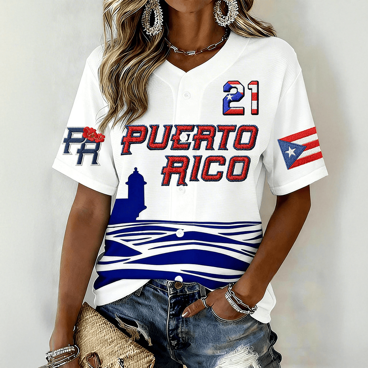 Bad Bunny Puerto Rico Baseball Jersey Puerto Rico Flag Bad Bunny Merch Baseball Lover Gift For Her