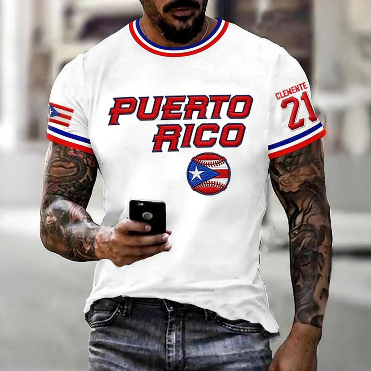 Bad Bunny Puerto Rico Baseball T-Shirt 21 Roberto Clemente Clothes Tribute Gift For Fans