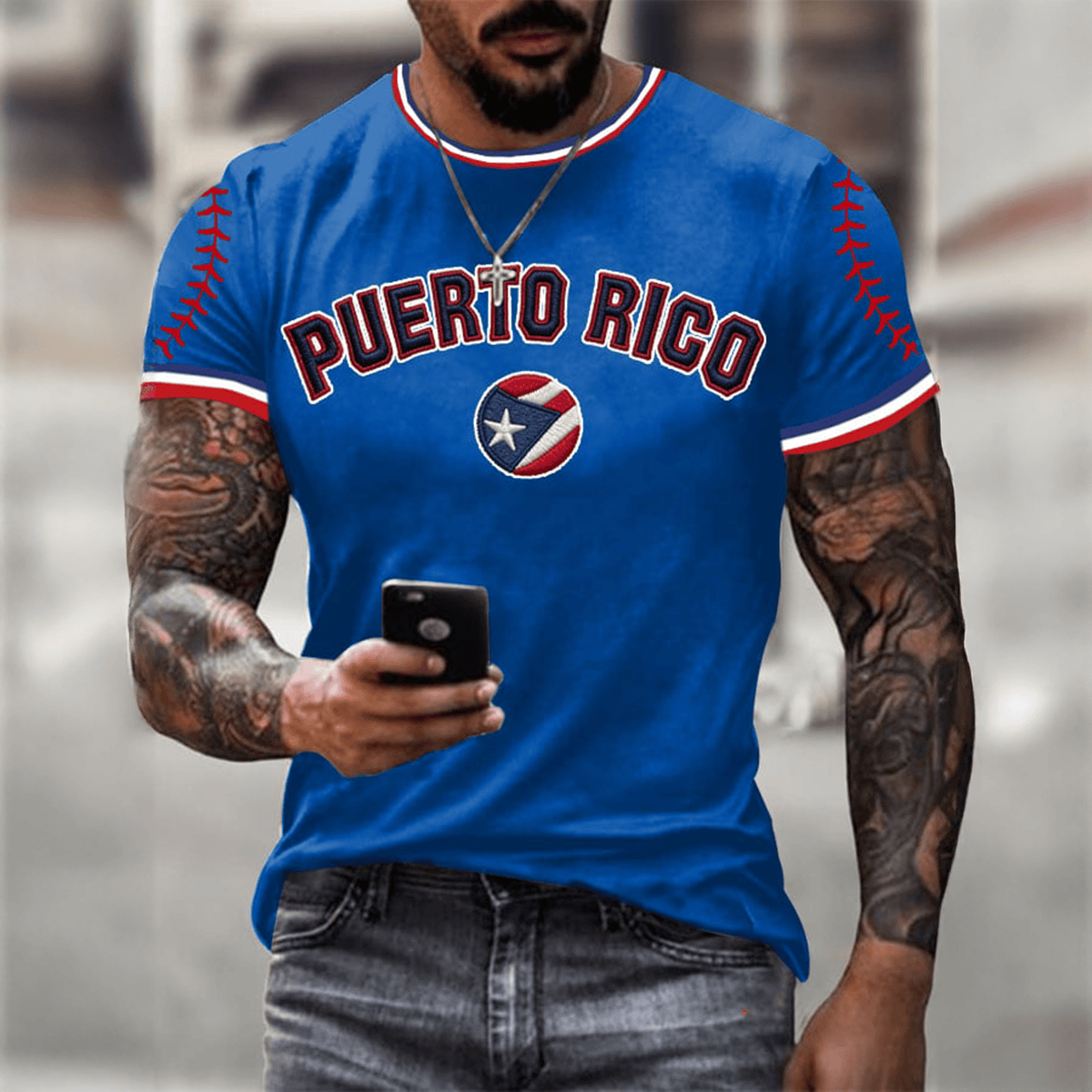 Bad Bunny Puerto Rico Baseball T-Shirt Baseball Clothes Cool Gift For Boyfriend