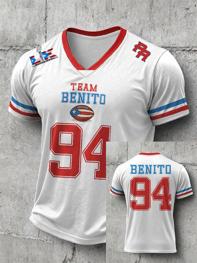 Bad Bunny Super Bowl 2026 Merch Team Benito 94 Jersey Shirt Gift For Football Men