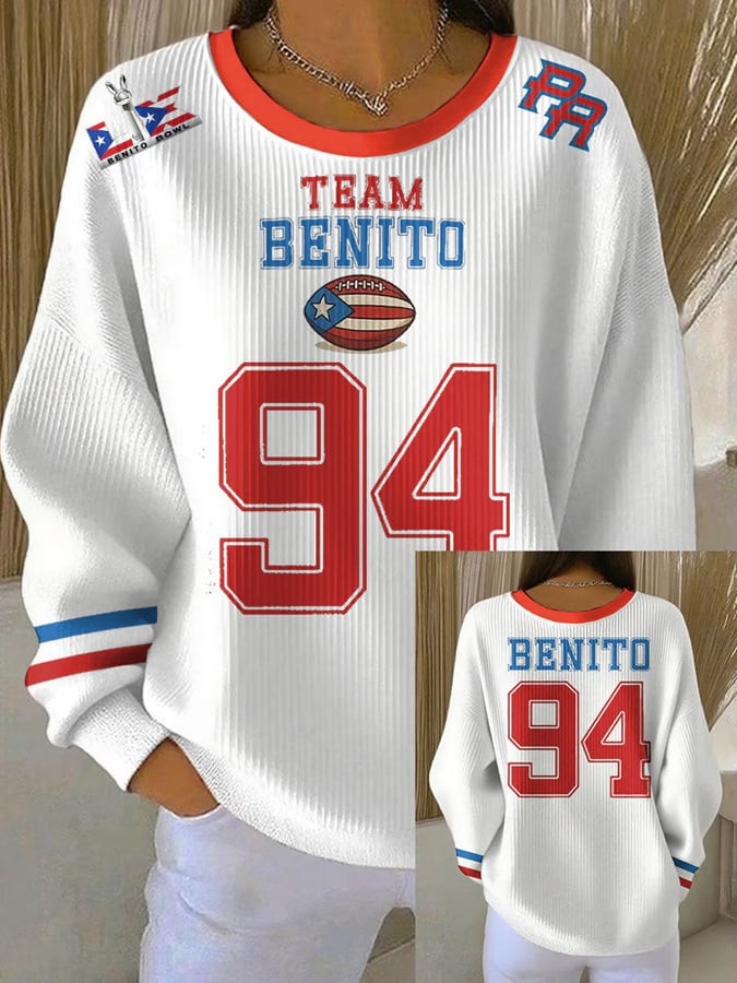 Bad Bunny Super Bowl 2026 Merch Team Benito 94 Sweatshirt Unique Gifts For Wife