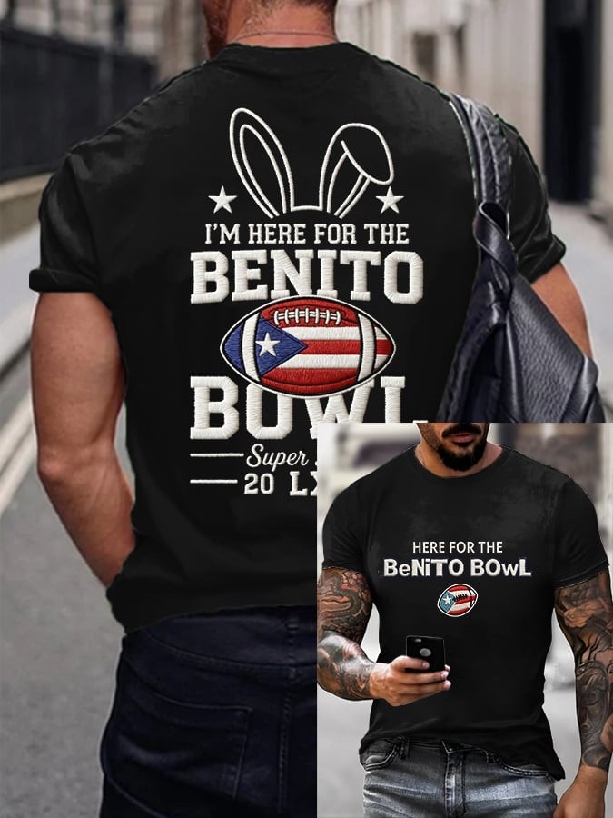 Bad Bunny Super Bowl Merch 2026 94 Here For The Benito Bowl Shirt Puerto Rican Game Day Gifts