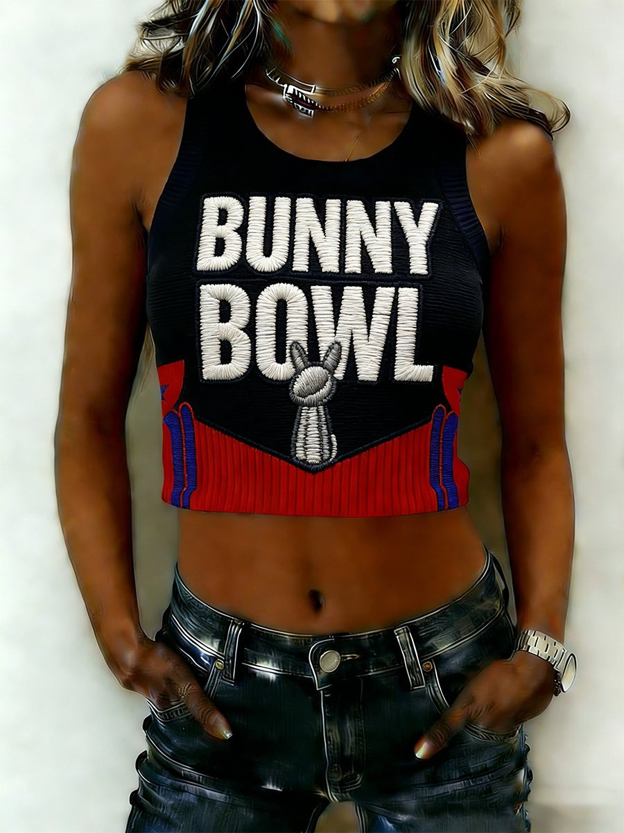 Bad Bunny Super Bowl Merch 2026 Bad Bunny Bowl Cropped Tank Top Game Day Apparel For Women