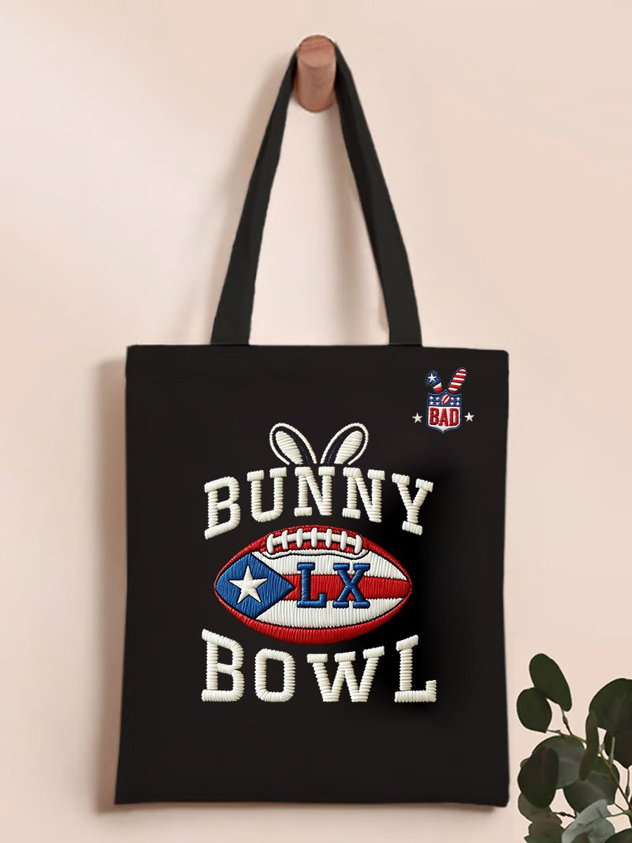 Bad Bunny Super Bowl Merch 2026 Bad Bunny Bowl LIX Tote Bag Puerto Rican Football Merch