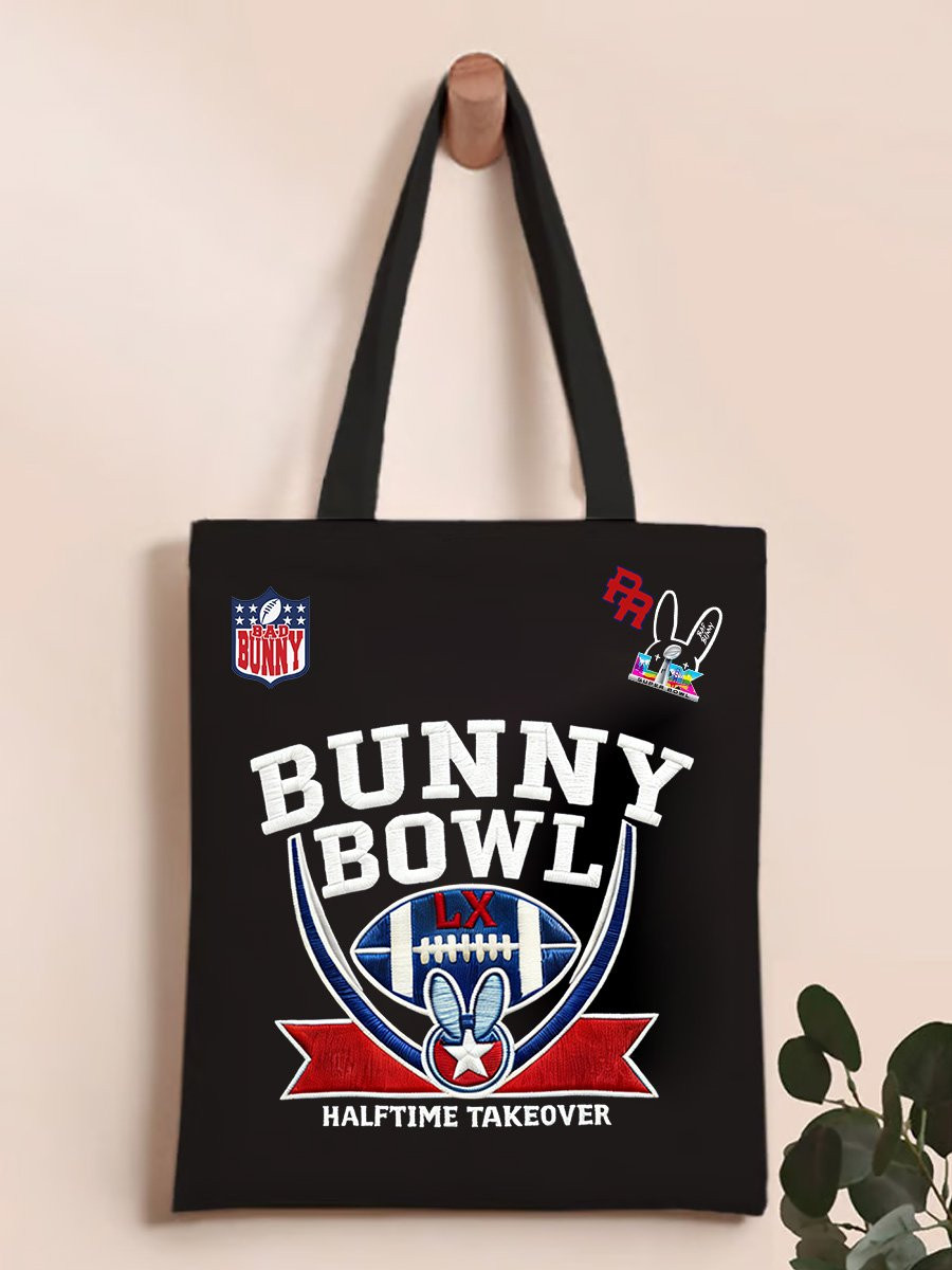 Bad Bunny Super Bowl Merch 2026 Bad Bunny Bowl Tote Bag Halftime Takeover Football Fan Merch