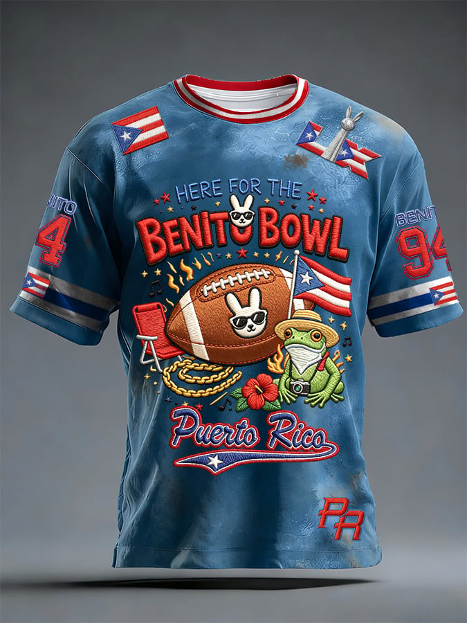 Bad Bunny Super Bowl Merch 2026 Bad Bunny T-Shirt Here For The Benito Bowl Shirt Him Gifts