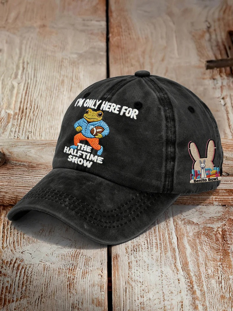 Bad Bunny Super Bowl Merch 2026 Benito Bowl Hat Embroidered I'm Only Here For The Halftime Show