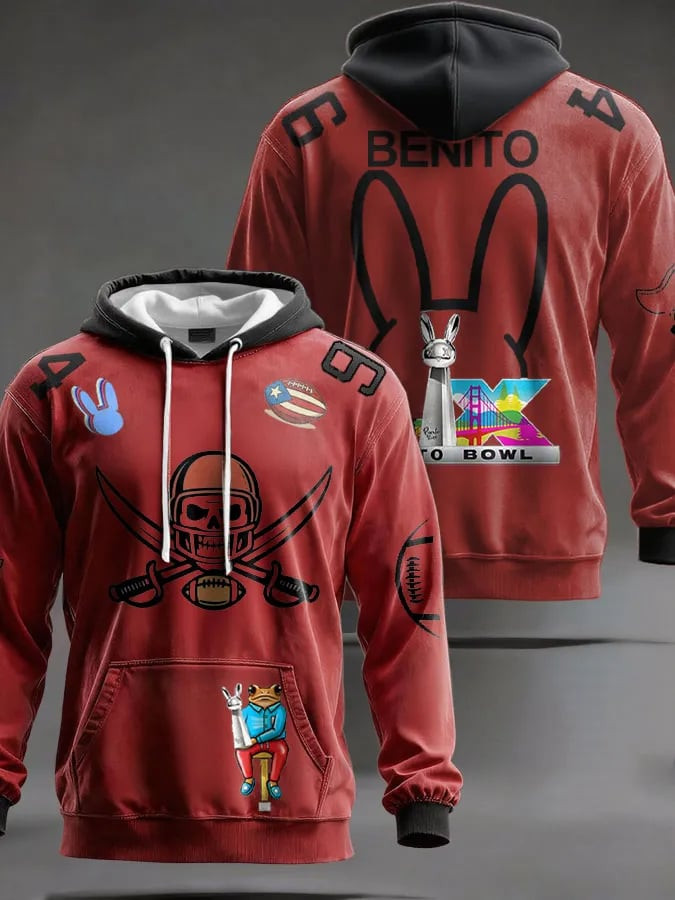 Bad Bunny Super Bowl Merch 2026 Benito Bowl Hoodie Puerto Rican Football Apparel Dad Gifts