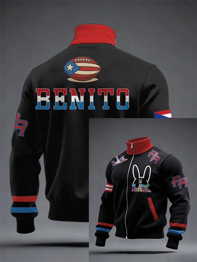Bad Bunny Super Bowl Merch 2026 Benito Bowl Jacket Puerto Rican Football Apparel For Fans