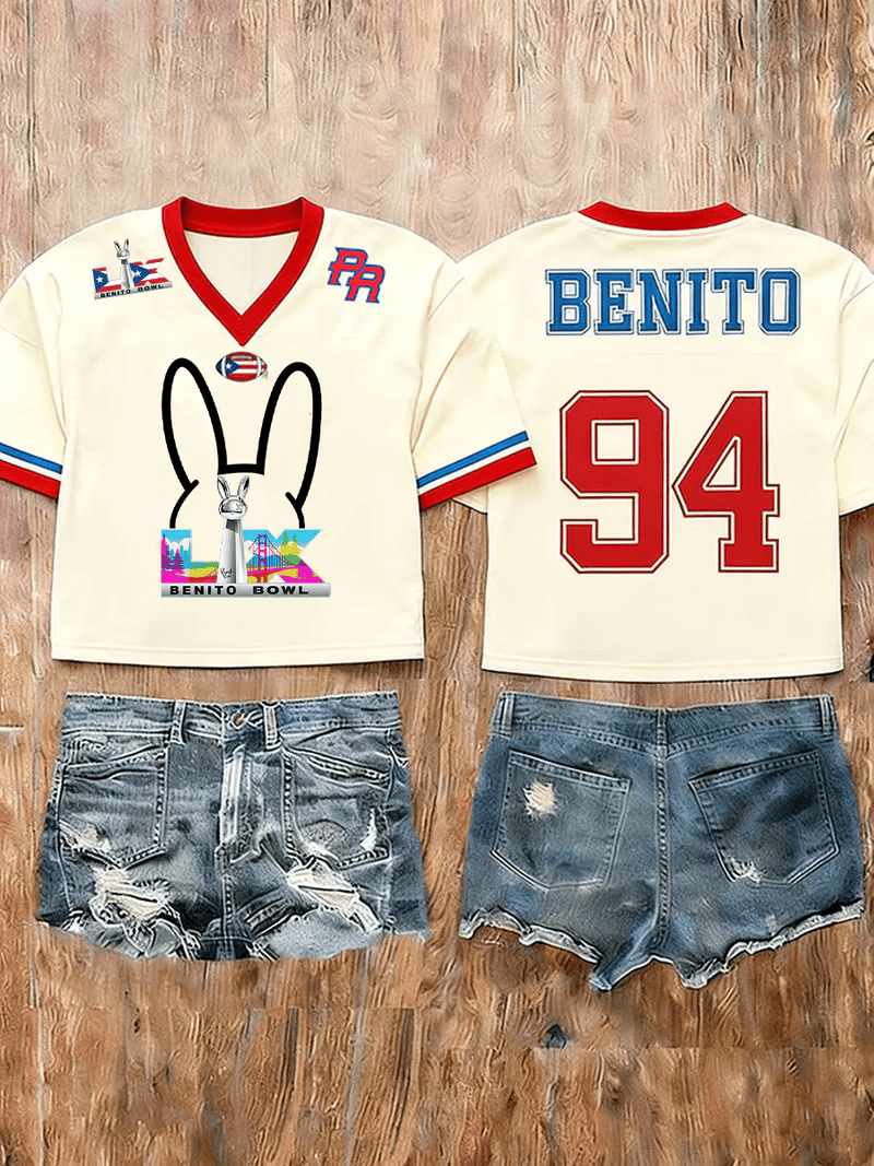 Bad Bunny Super Bowl Merch 2026 Benito Bowl Jersey Benito 94 Puerto Rican Football Merch