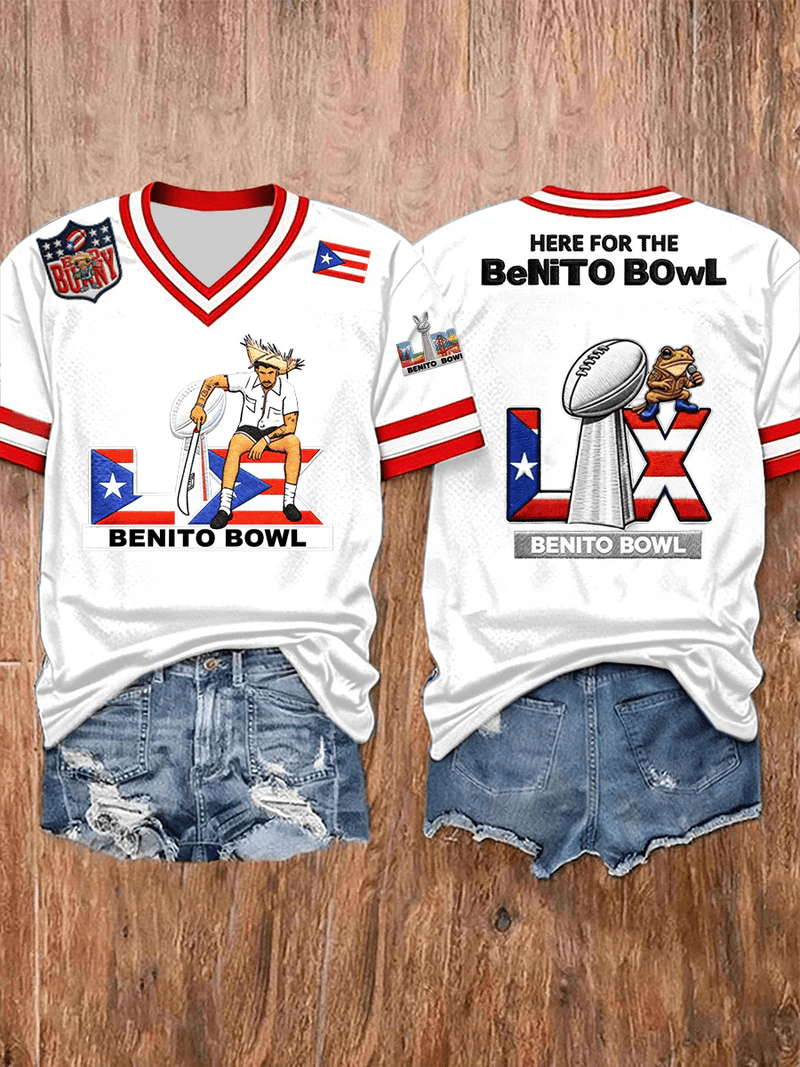 Bad Bunny Super Bowl Merch 2026 Benito Bowl Jersey Benito Bowl Fan Gifts Game Day Merch