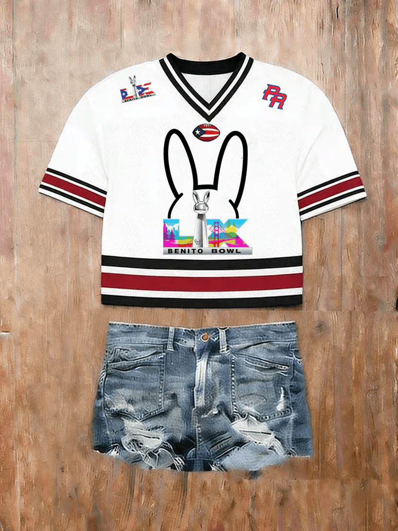 Bad Bunny Super Bowl Merch 2026 Benito Bowl Jersey Puerto Rican Football Bad Bunny Shirt