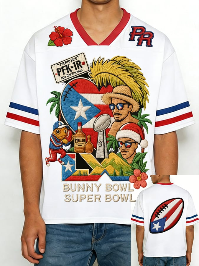 Bad Bunny Super Bowl Merch 2026 Benito Bowl Jersey Puerto Rican Football Shirt Gifts For Dudes
