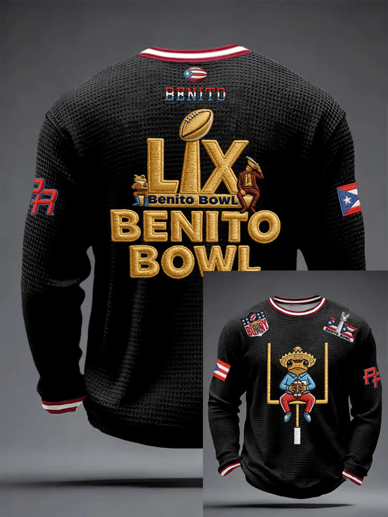 Bad Bunny Super Bowl Merch 2026 Benito Bowl Long Sleeve Puerto Rican Football Game Day Merch