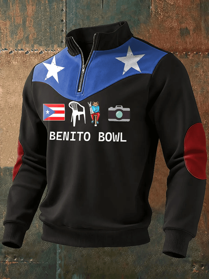 Bad Bunny Super Bowl Merch 2026 Benito Bowl Quarter Zip Sweatshirt Puerto Rican Football Merch Bad Bunny Super Bowl Merch 2026 Benito Bowl Quarter Zip Sweatshirt Puerto Rican Football Merch
