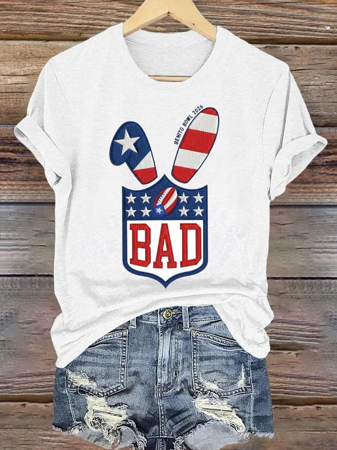 Bad Bunny Super Bowl Merch 2026 Benito Bowl T-Shirt Puerto Rican Football Shirt White Bad Bunny Super Bowl Merch 2026 Benito Bowl T-Shirt Puerto Rican Football Shirt White