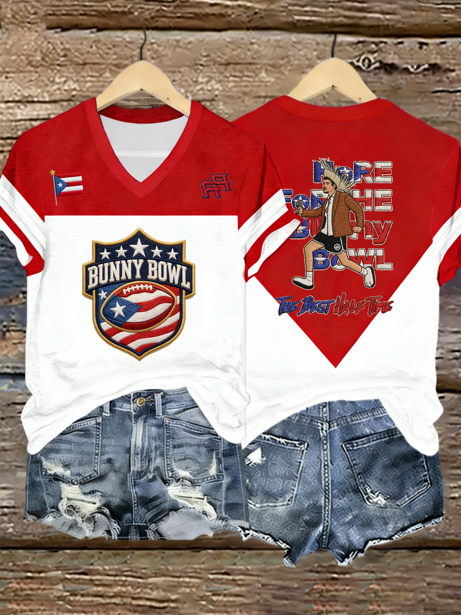 Bad Bunny Super Bowl Merch 2026 Benito Bowl V-Neck Shirt Bad Bunny T-Shirt Game Day Clothes