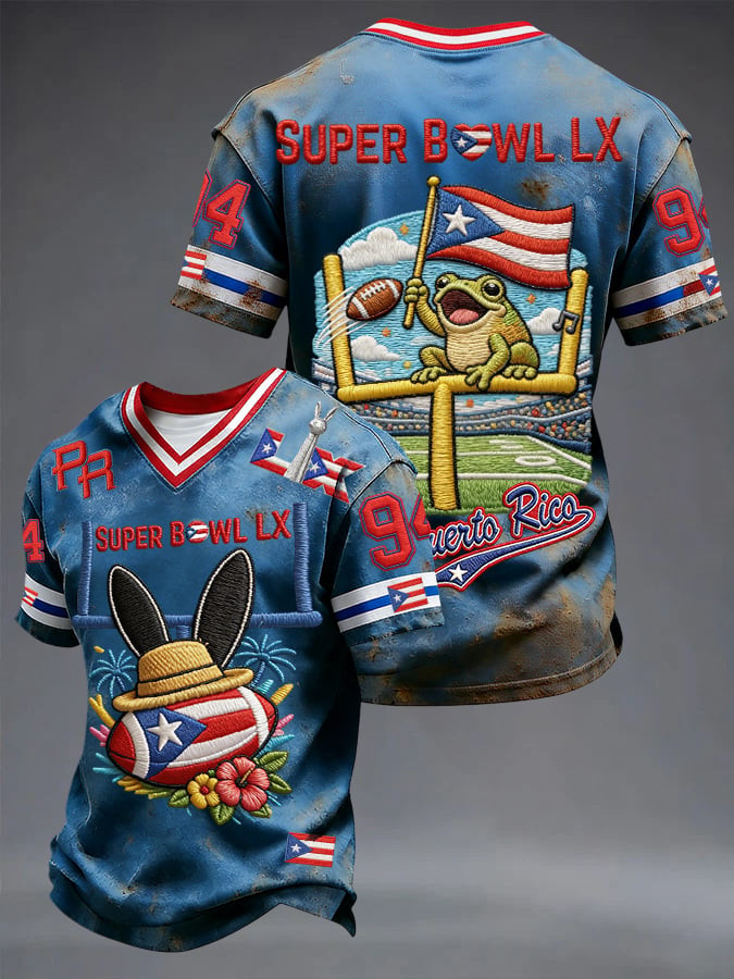 Bad Bunny Super Bowl Merch 2026 Benito Bowl V-Neck Shirt Bad Bunny T-Shirt Gifts For Brother