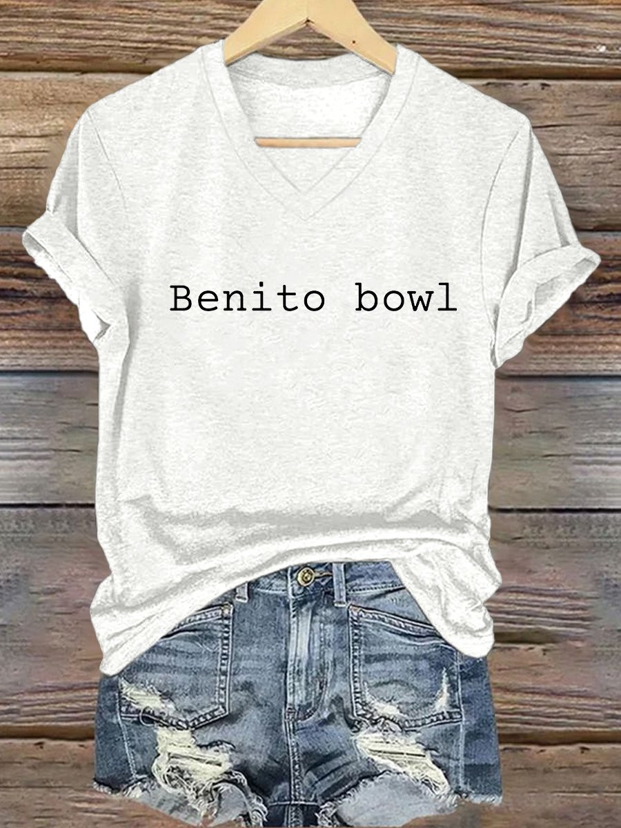 Bad Bunny Super Bowl Merch 2026 Benito Bowl V-Neck T-Shirt Puerto Rican Football Apparel