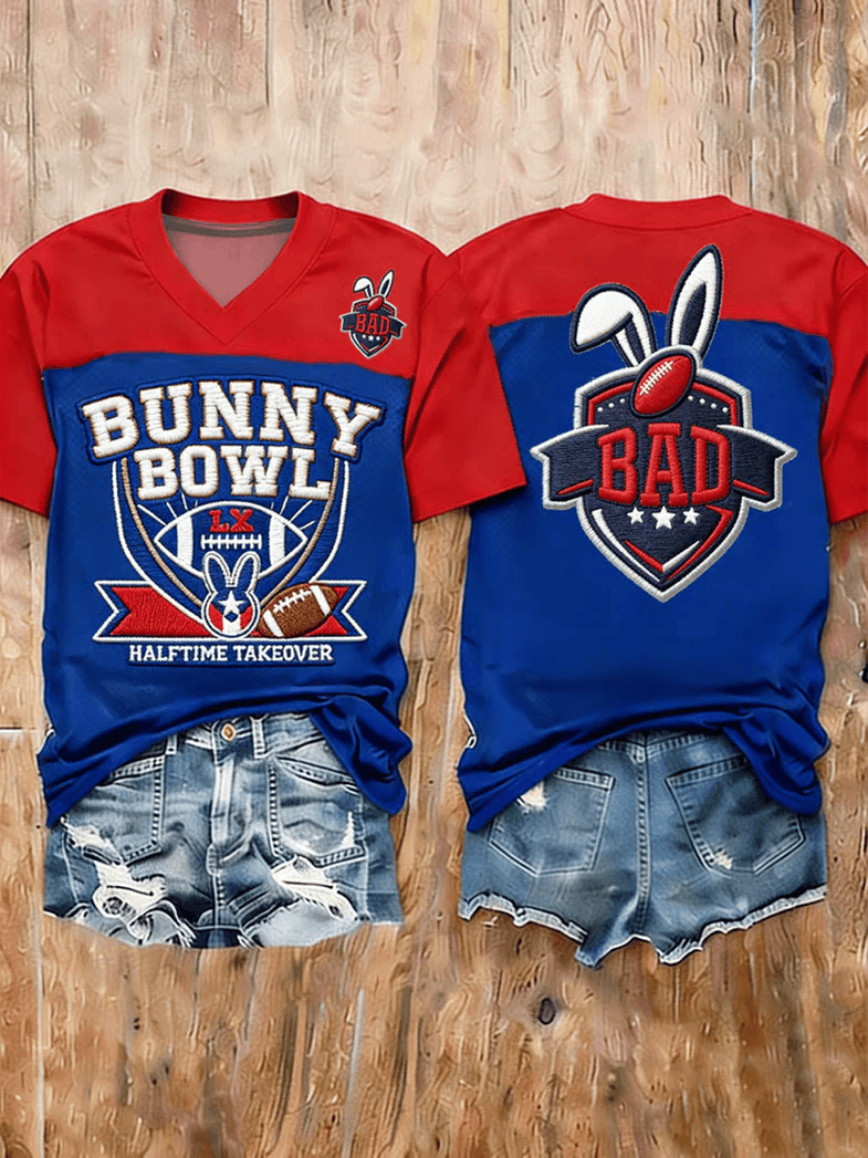 Bad Bunny Super Bowl Merch 2026 Benito Bowl V-neck T-Shirt Super Bowl LX Shirt Game Day Merch